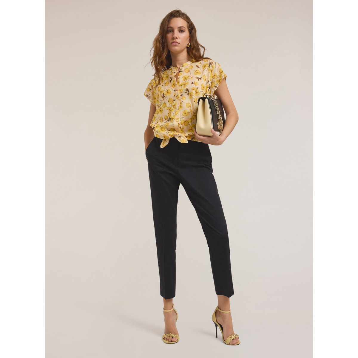Pantalon regular en coton noir, MOTIVI