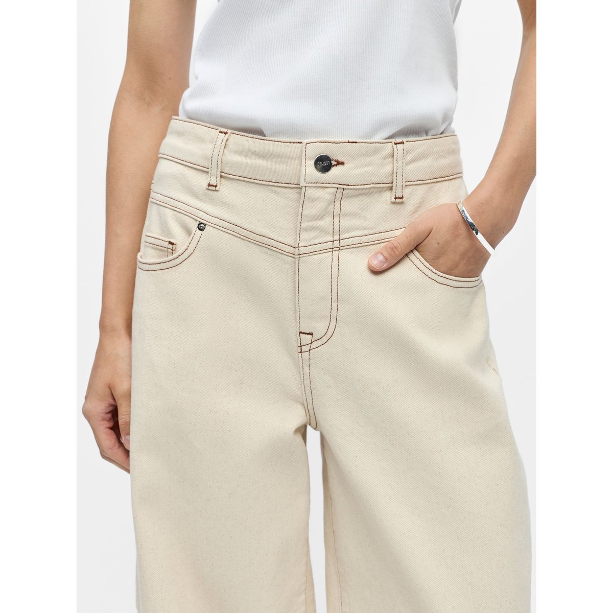 Jean blanc - beige denim1, OBJECT
