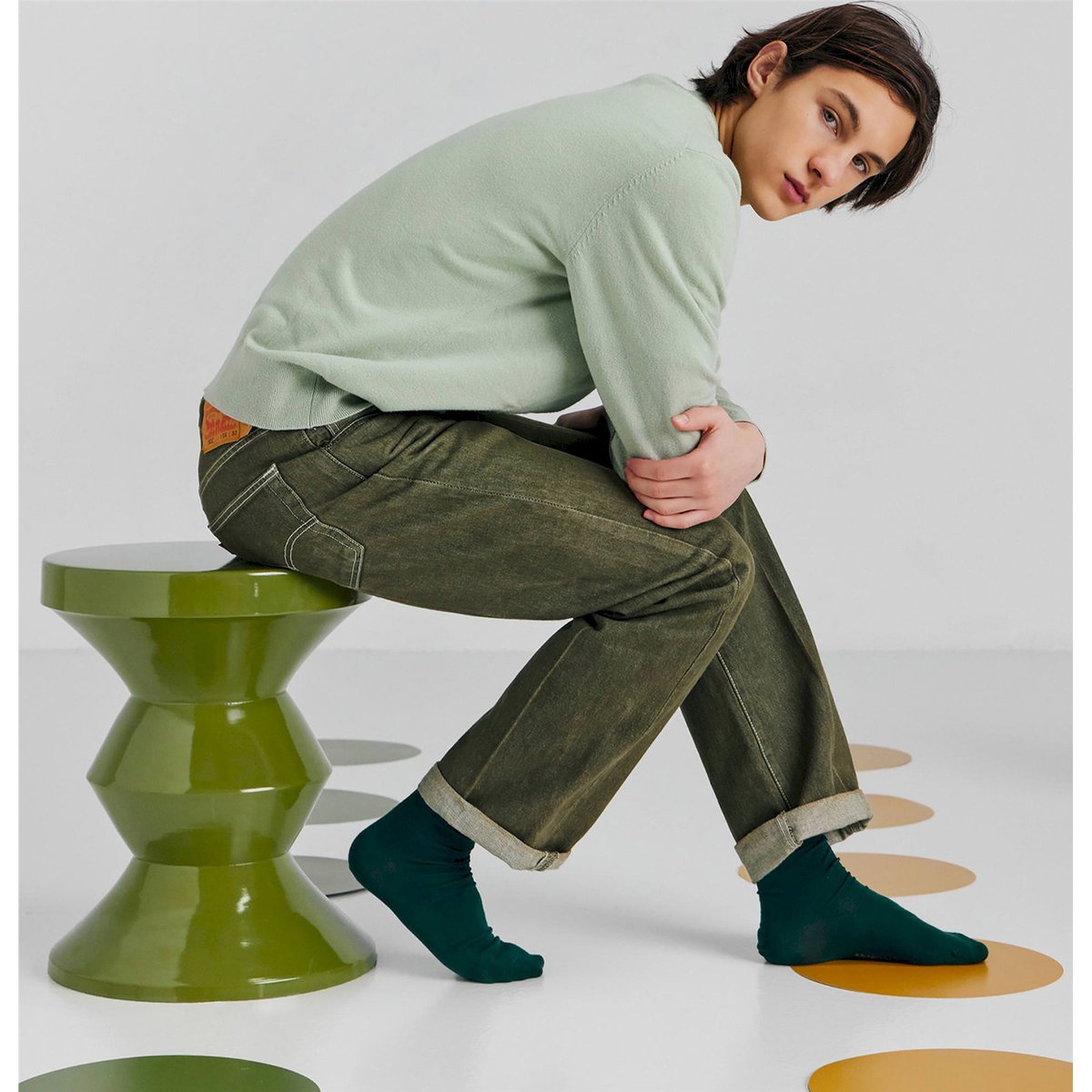 Table d'appoint en fer style contemporain vert foncé contemporain, RECOLLECTION