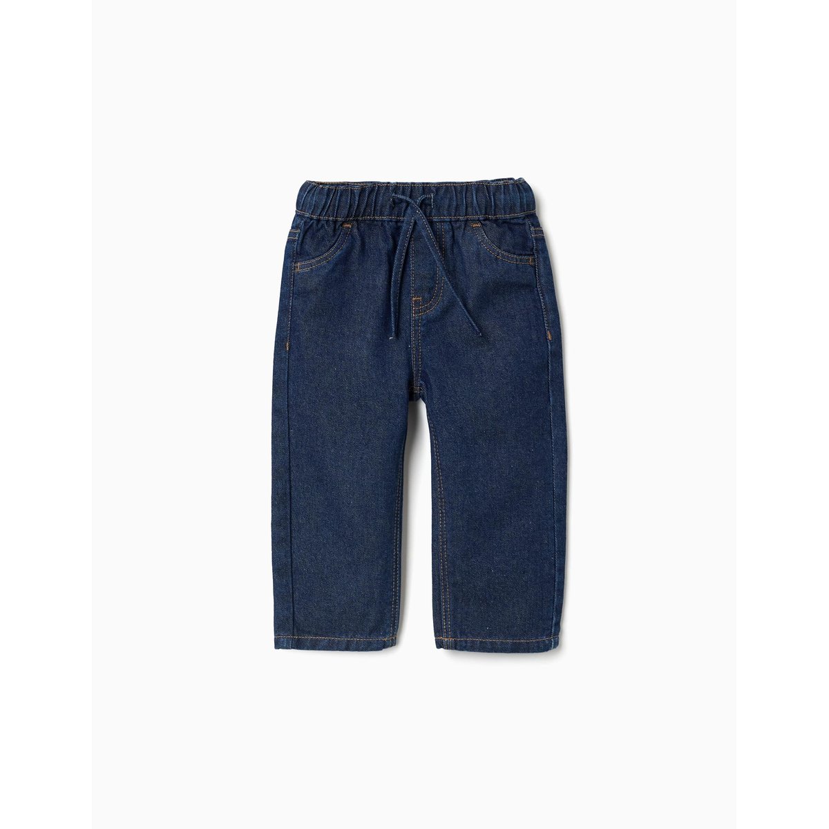 Pantalon en jean baggy avec cordon de serrage bleu foncé, ZIPPY