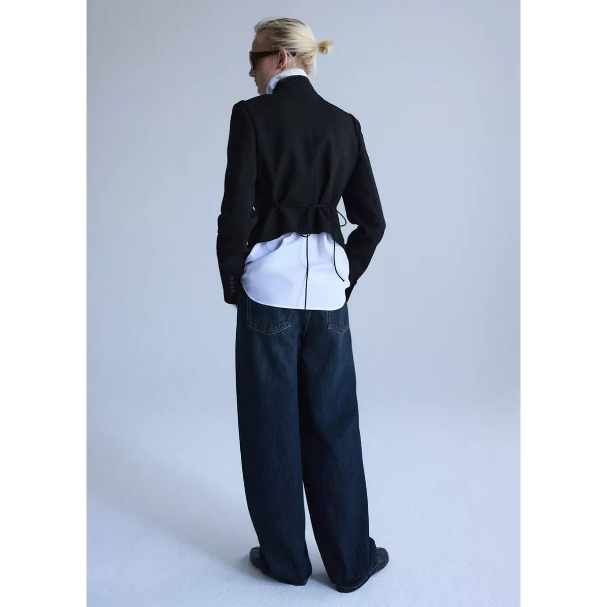 Jean balloon taille normale bleu foncé vintage, MANGO
