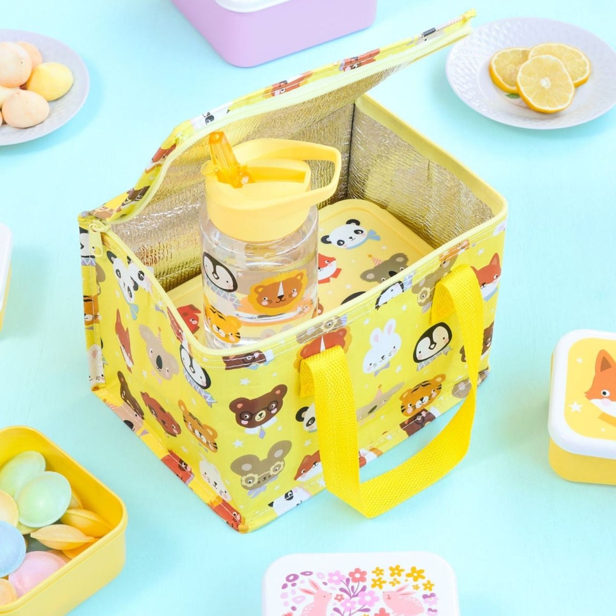 Sac repas isotherme enfant 5,5 L jaune amis des animaux, A LITTLE LOVELY COMPANY