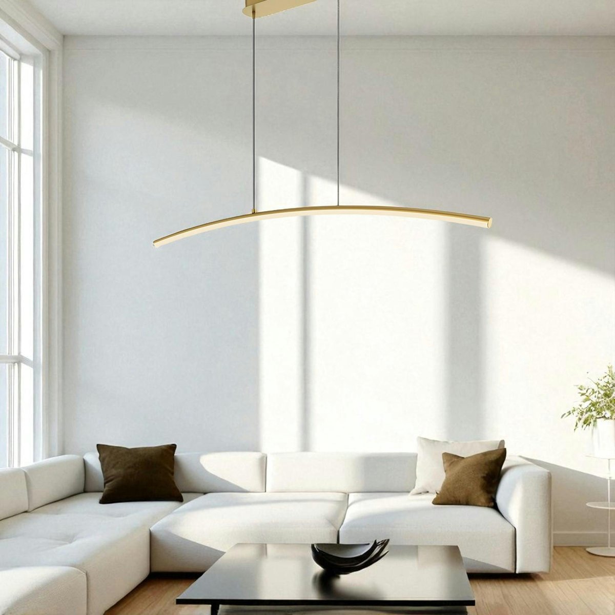 Suspension arc design à LED AVA doré, PIER IMPORT