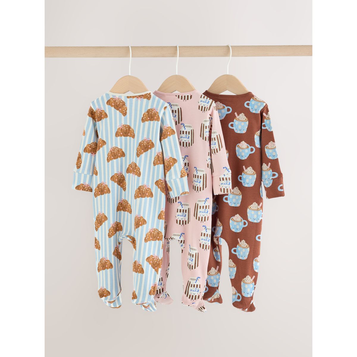 Dors-bien à zip double sens bébé, lot de 3 brunch bleu, NEXT