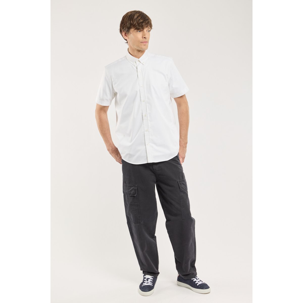 Chemise manches courtes - coton twill blanc, ARMOR-LUX