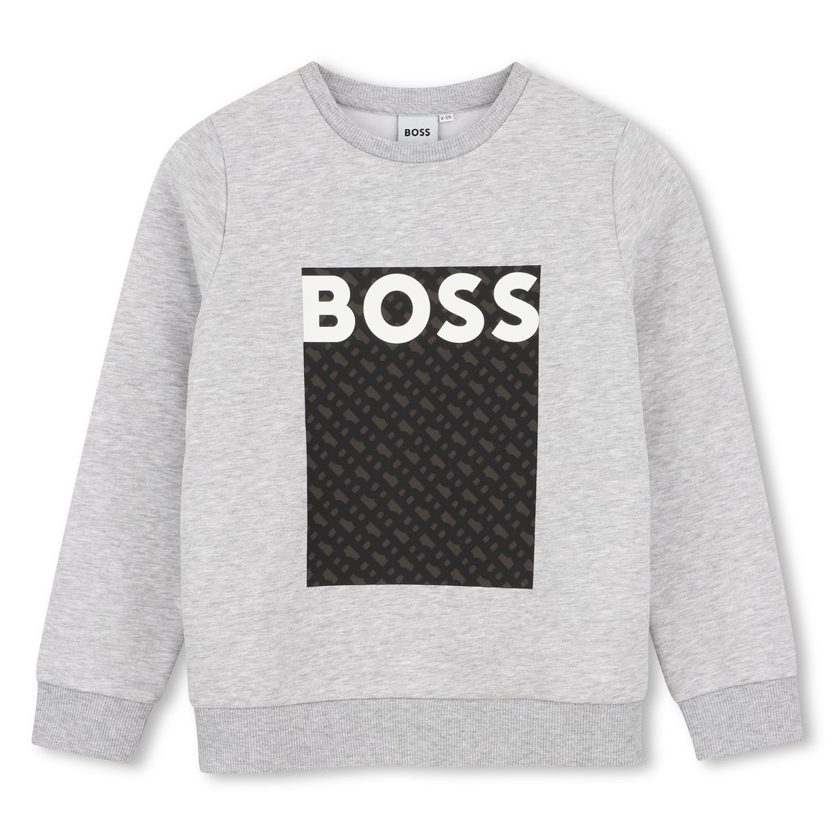 Sweat col rond molletoné gris chine, BOSS KIDSWEAR