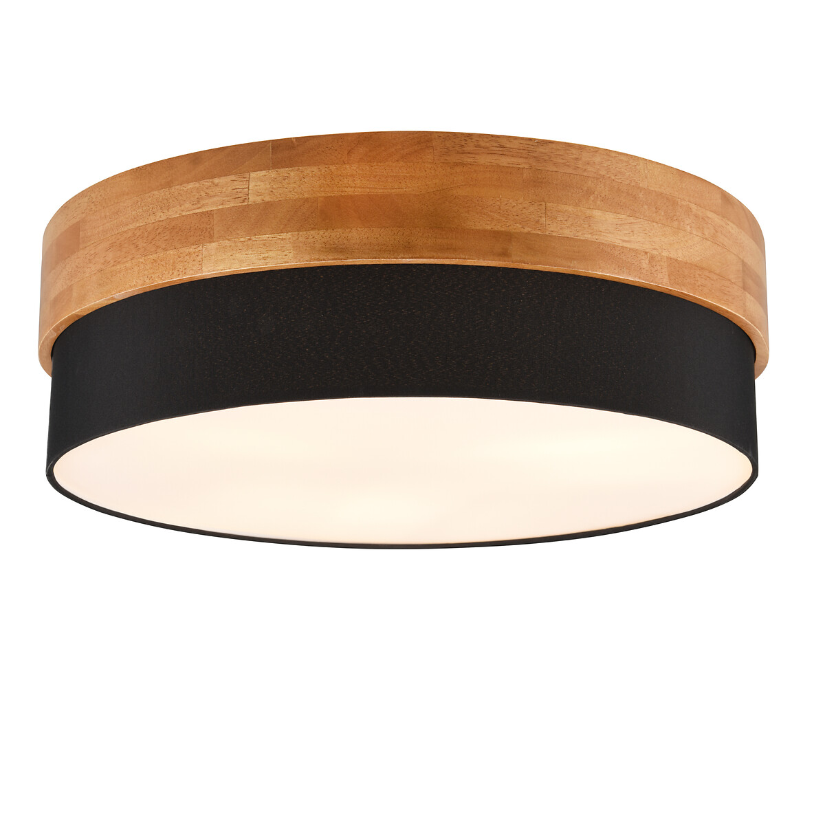 Candeeiro de teto Seasons, TRIO Lighting preto/madeira, TRIO LIGHTING