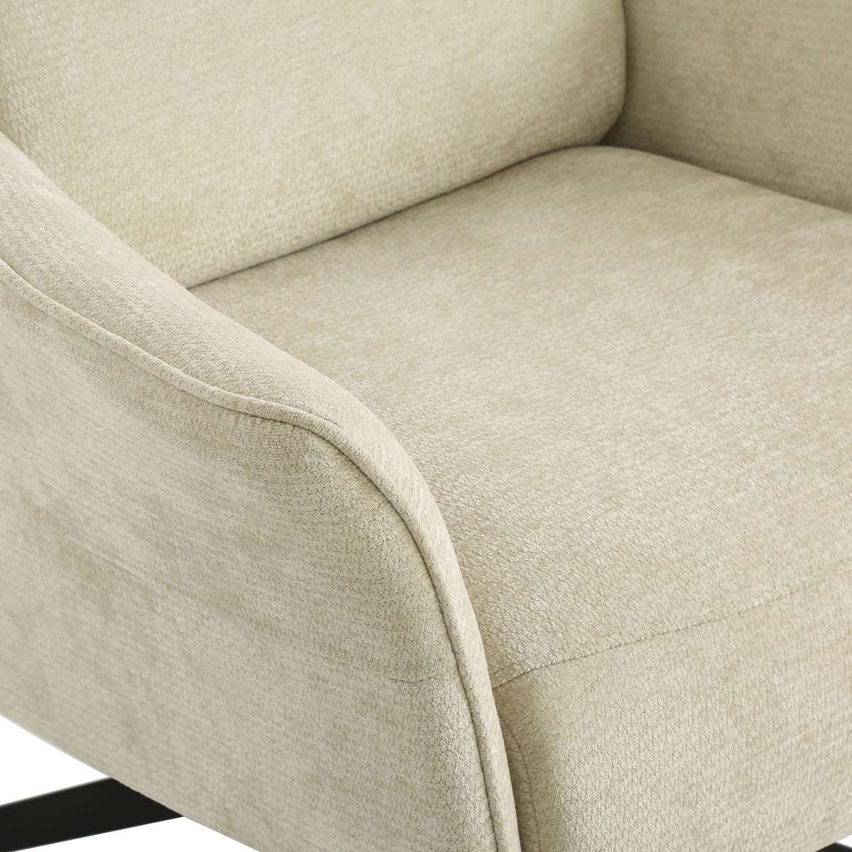 Fauteuil relax + repose-pieds tissu RIGEL beige, BAÏTA