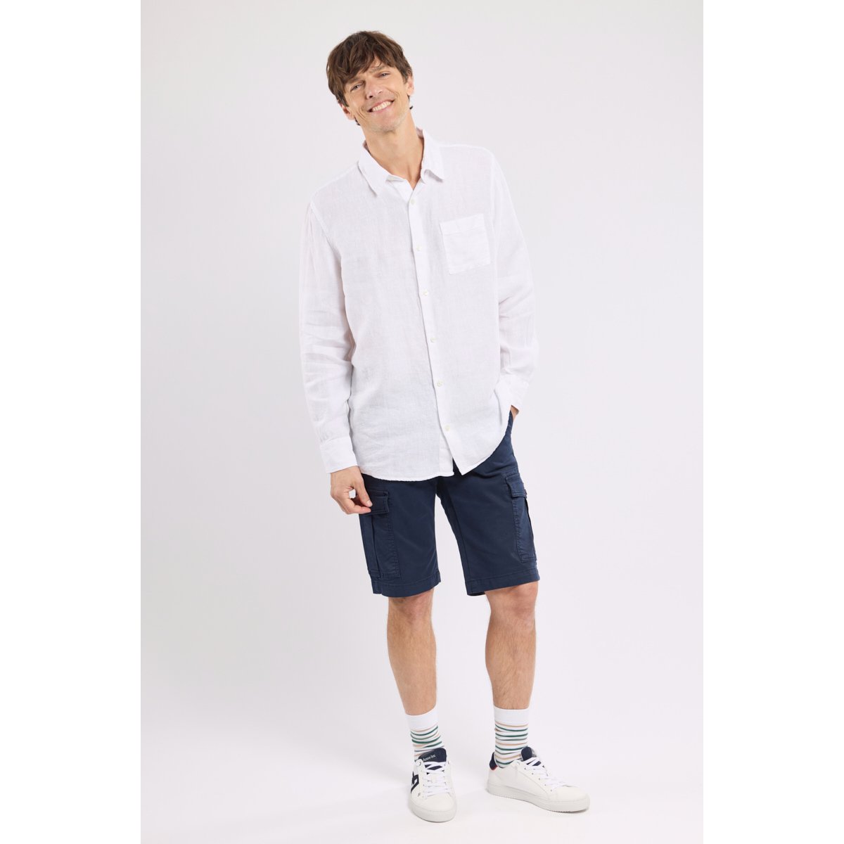 Chemise coupe confort - lin blanc, ARMOR-LUX
