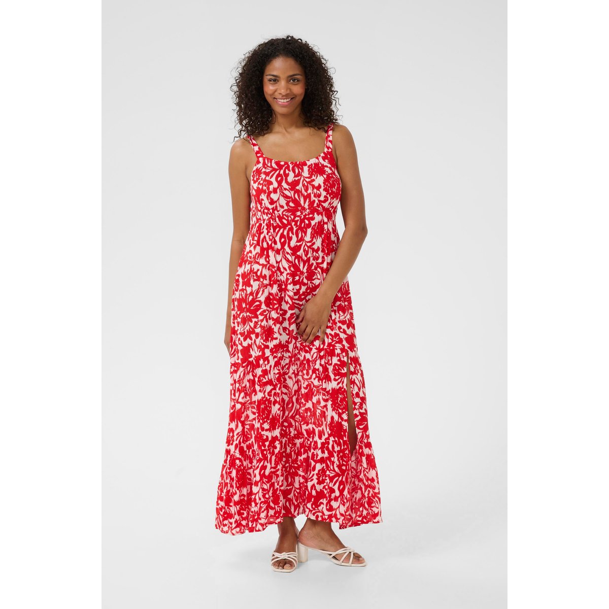 Robe rouge flower print, KAFFE