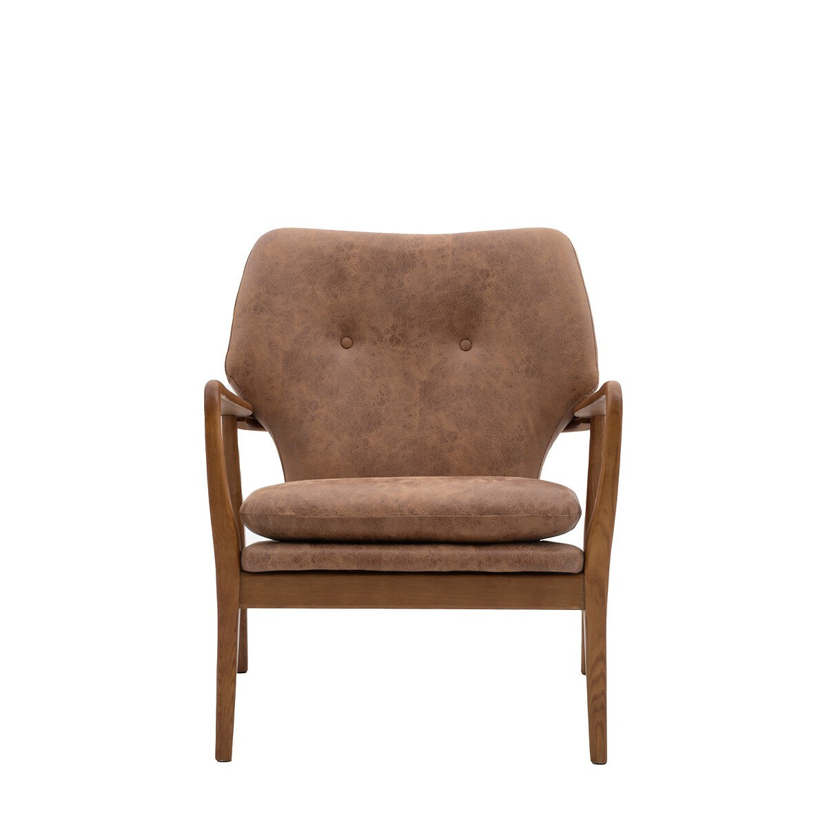 Jeni Mid Century Leather Armchair walnut, ÉDITÉ
