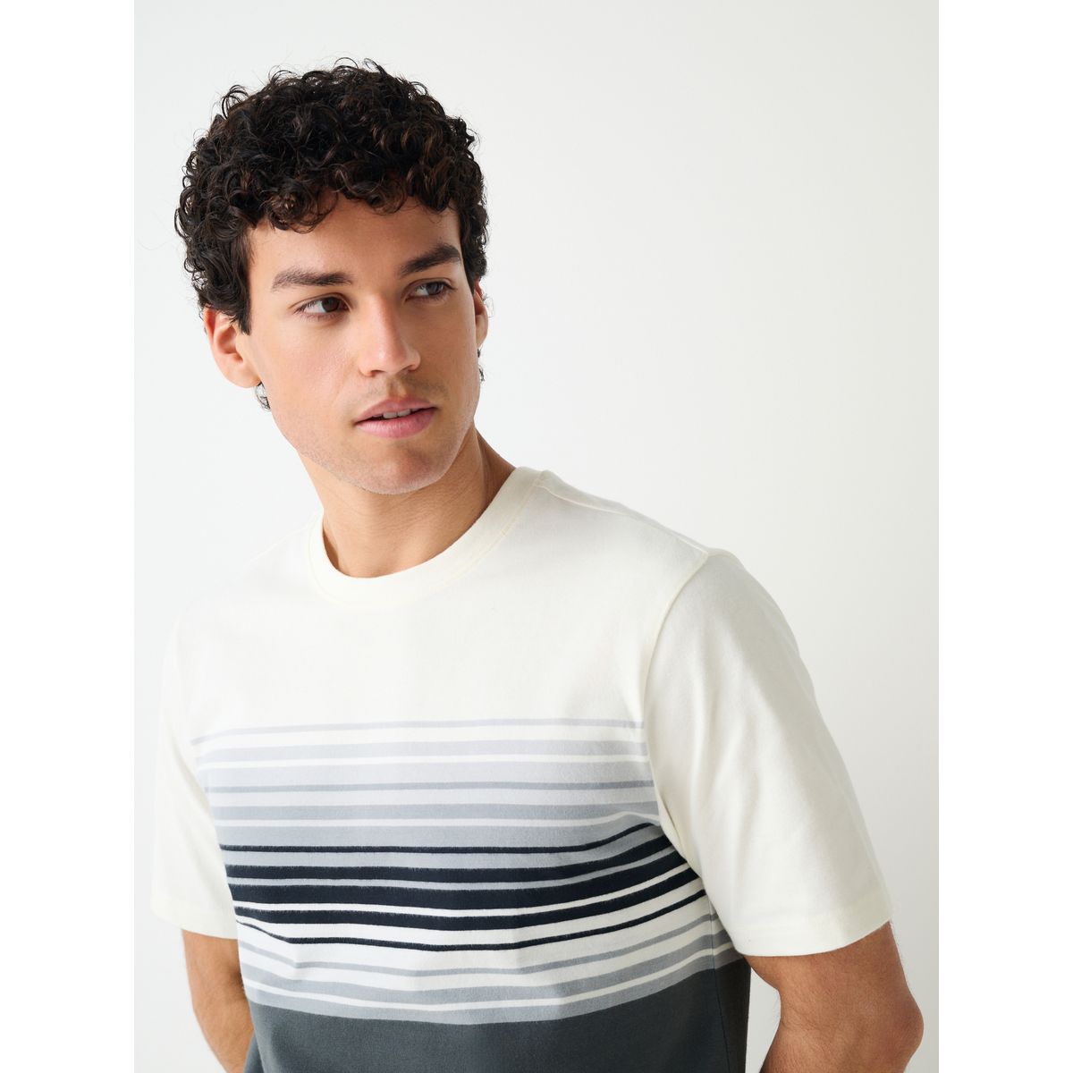 T-shirt block monochrome noir, gris, blanc, NEXT