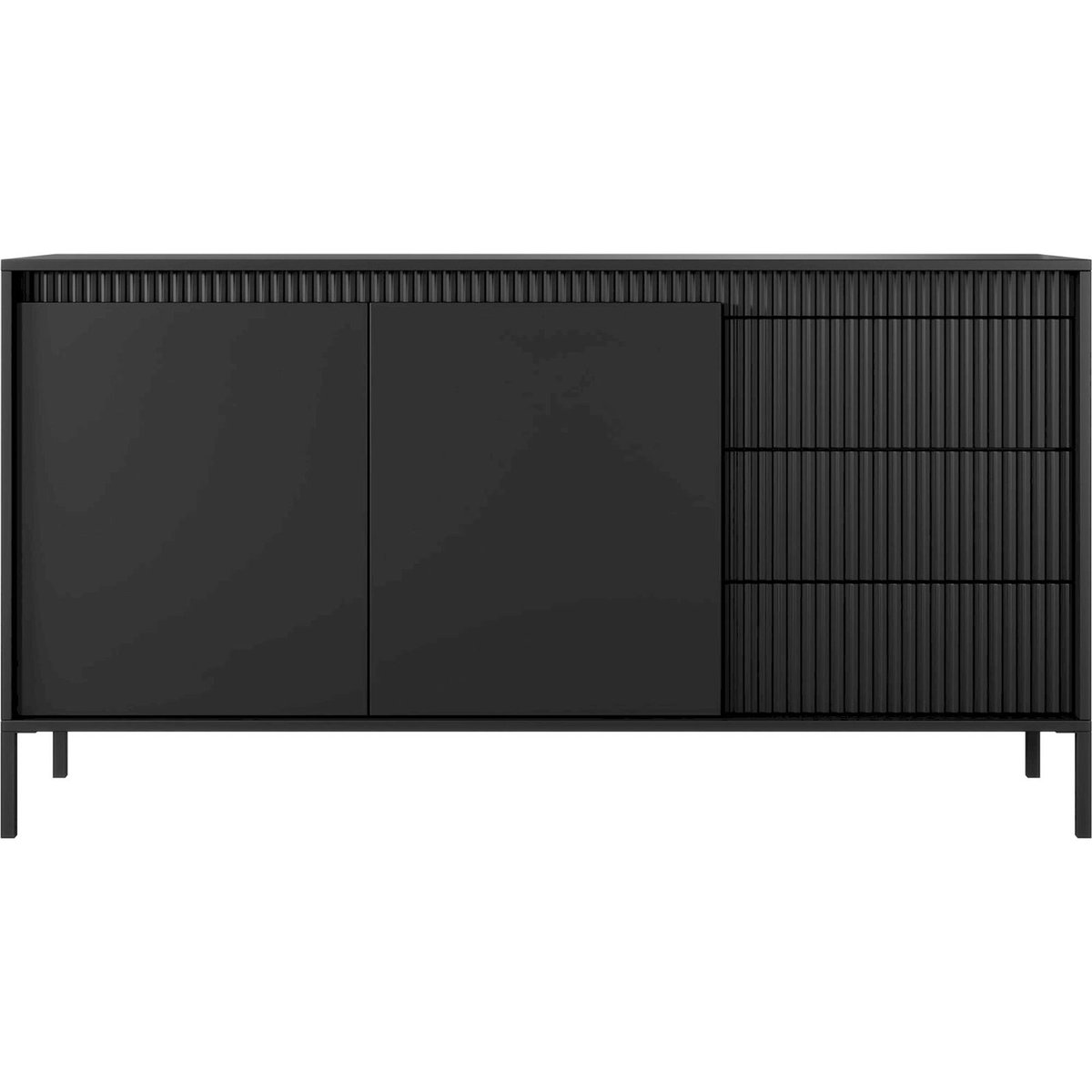 Buffet bois rainuré FALSETTO beige sable, RECOLLECTION