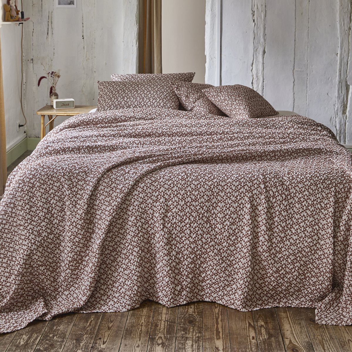 Couvre lit en coton tissé, MIRAGE orange, ESSIX