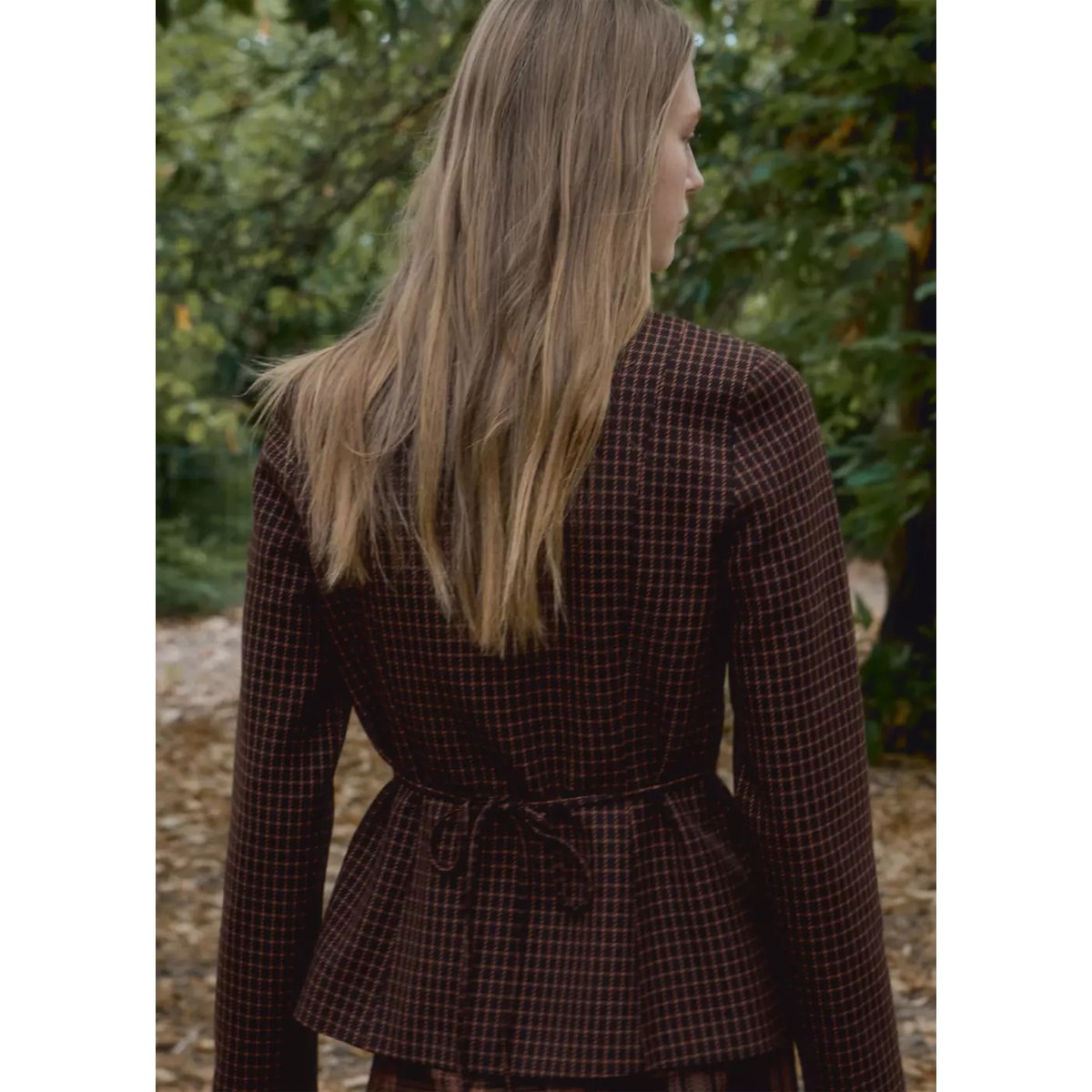 Chemise cintrée pied-de-poule marron, MANGO