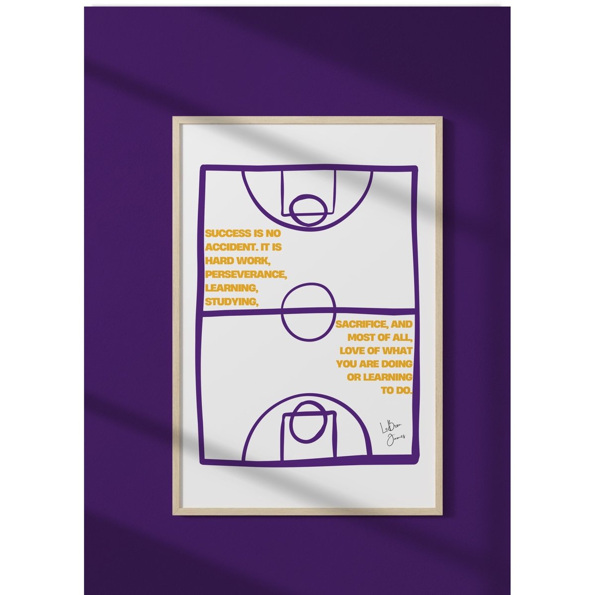 Affiche LeBron James - Citation succès blanc, L'AFFICHERIE