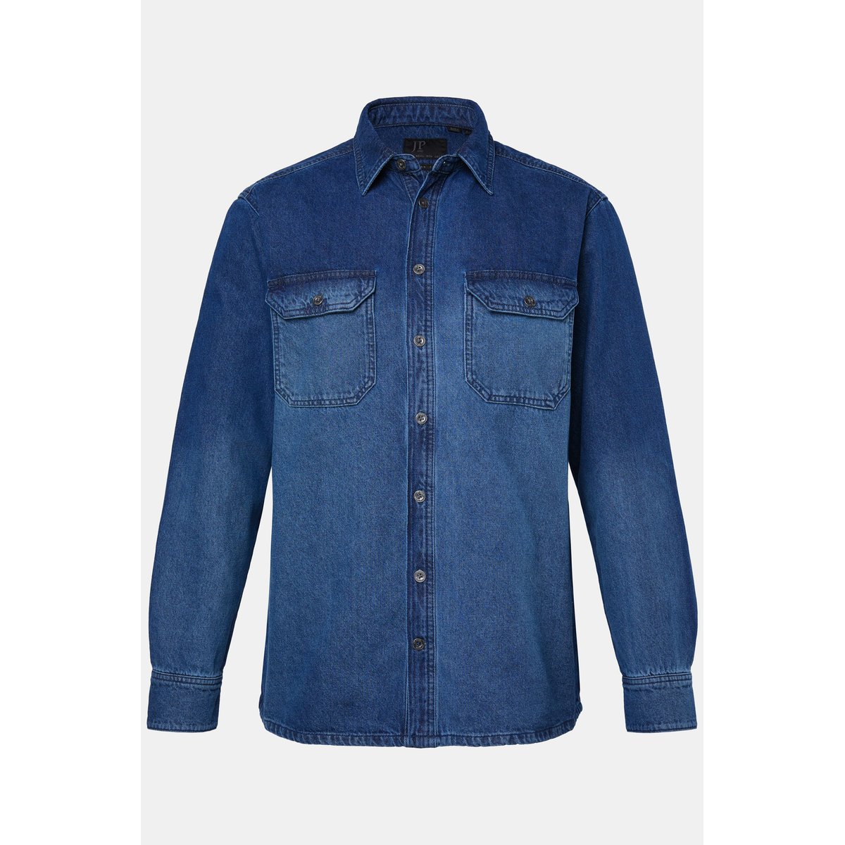 Chemise en jean, manches longues et col Kent bleu jean, JP1880