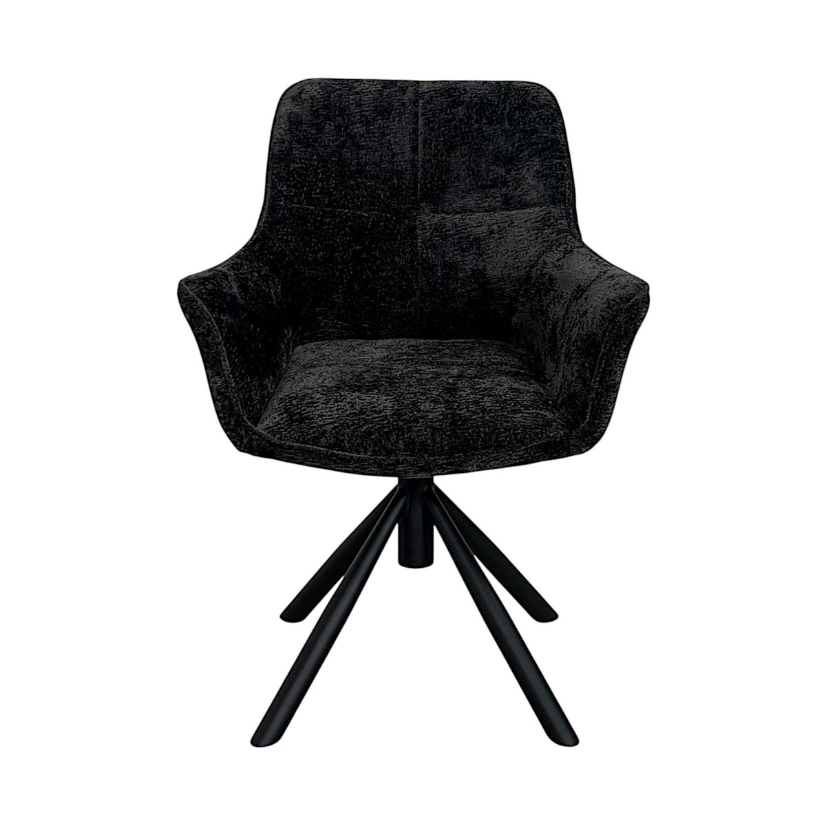 Fauteuil de table pivotant tissu noir (lot de 2) IENA noir, PIER IMPORT