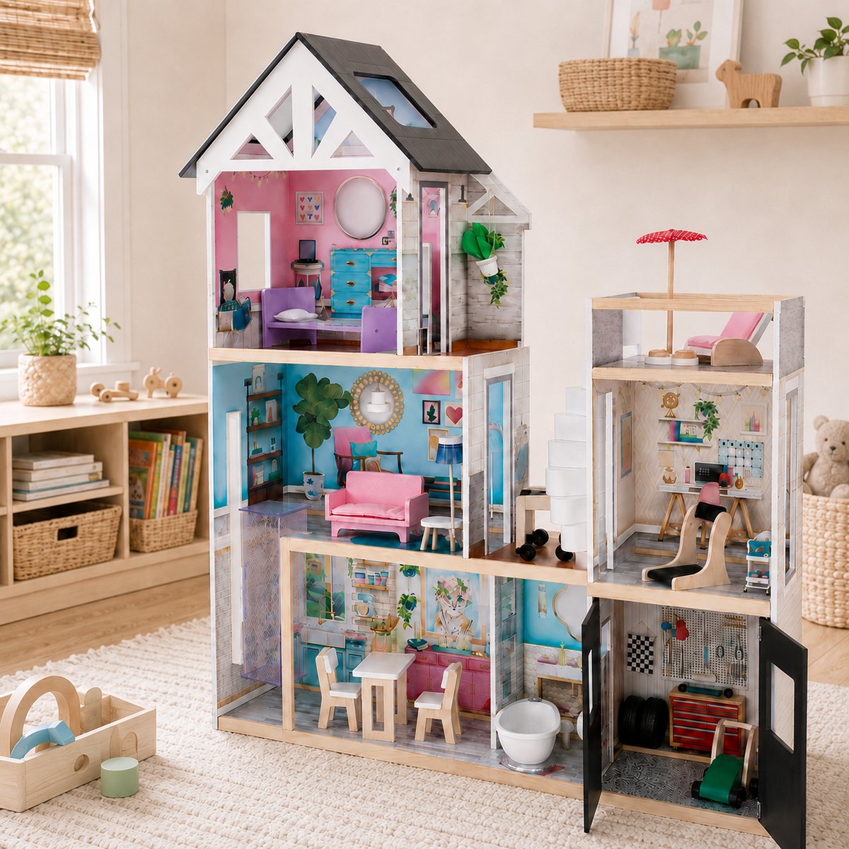 Maison Poupée Enfant Bois DREAMLAND multicolore, TEAMSON KIDS