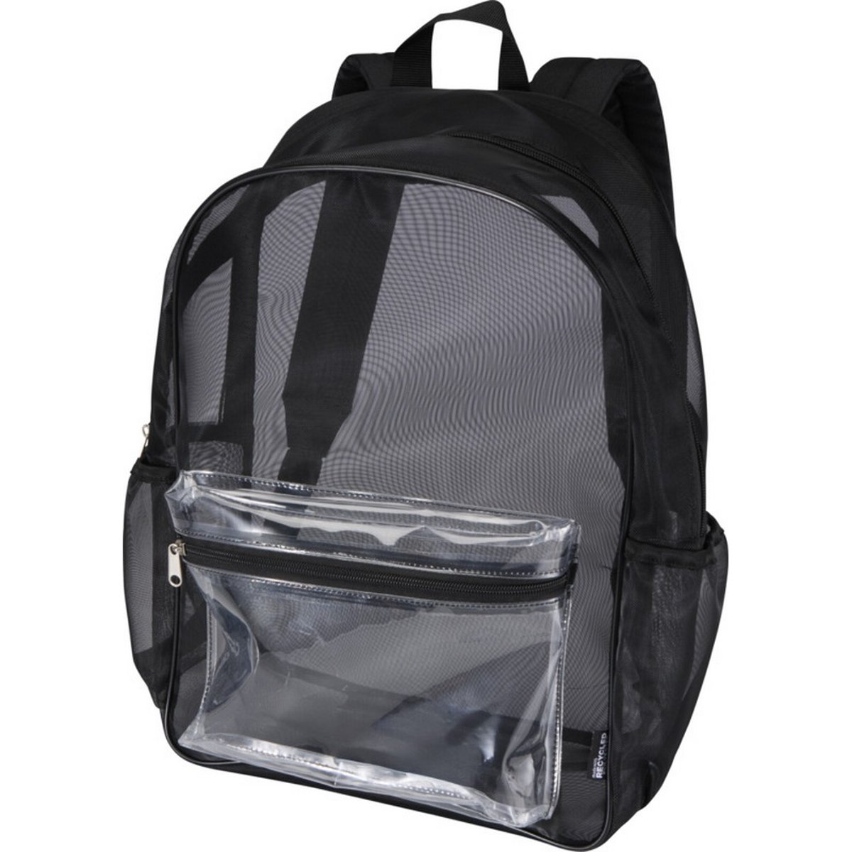 Sac à dos maillé motif/style uni noir, FLOSO