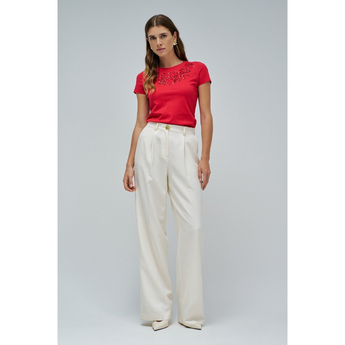 T-SHIRT AVEC BRODERIE rouge, SALSA JEANS