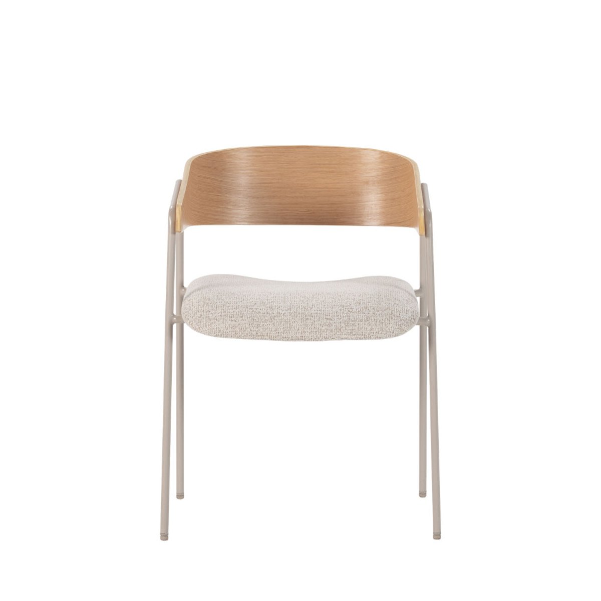 Lot de 2 fauteuils de table en tissu, bois et métal- OPNA beige, DRAWER
