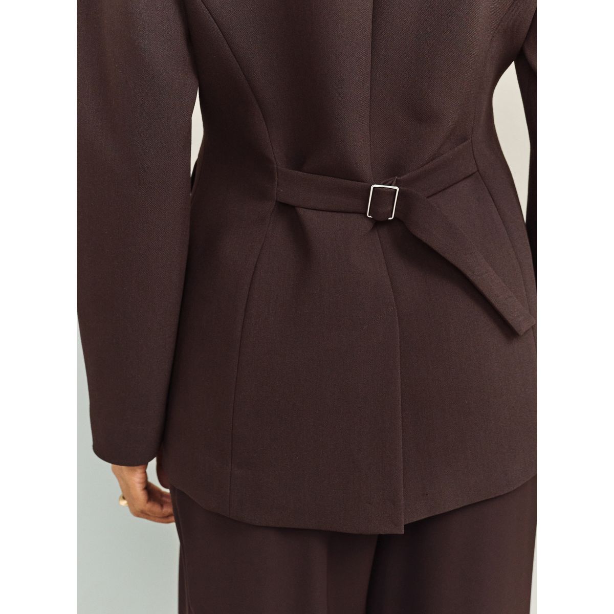 Blazer sans col à v marron chocolat, NEXT