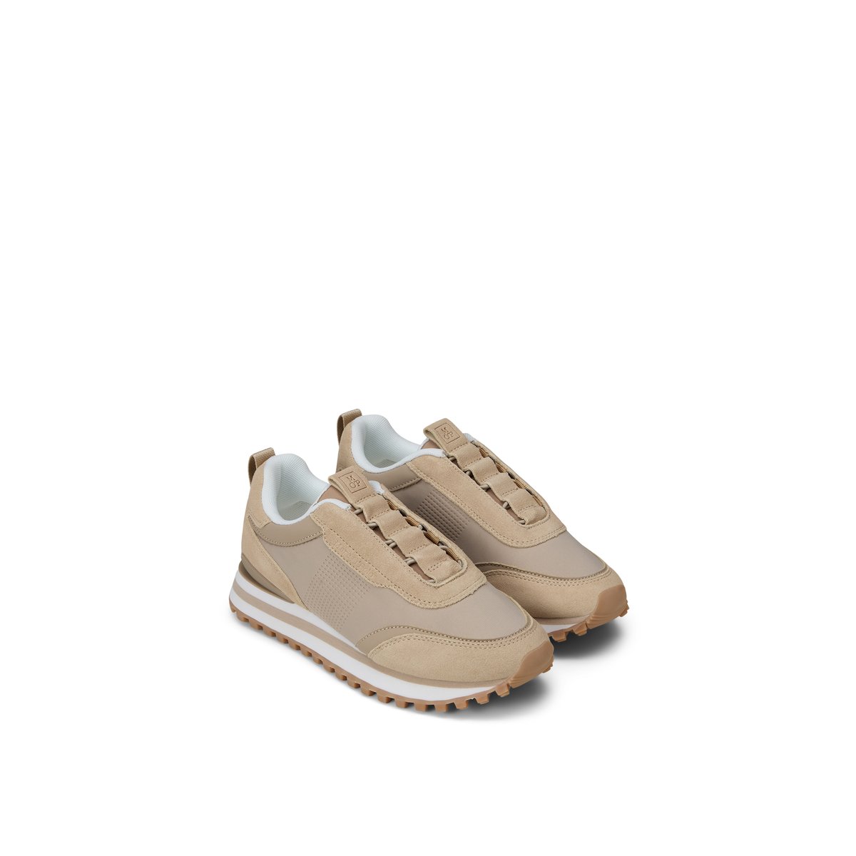 Modèle de baskets Bjorna en néoprène et cuir velours marron, MARC O'POLO
