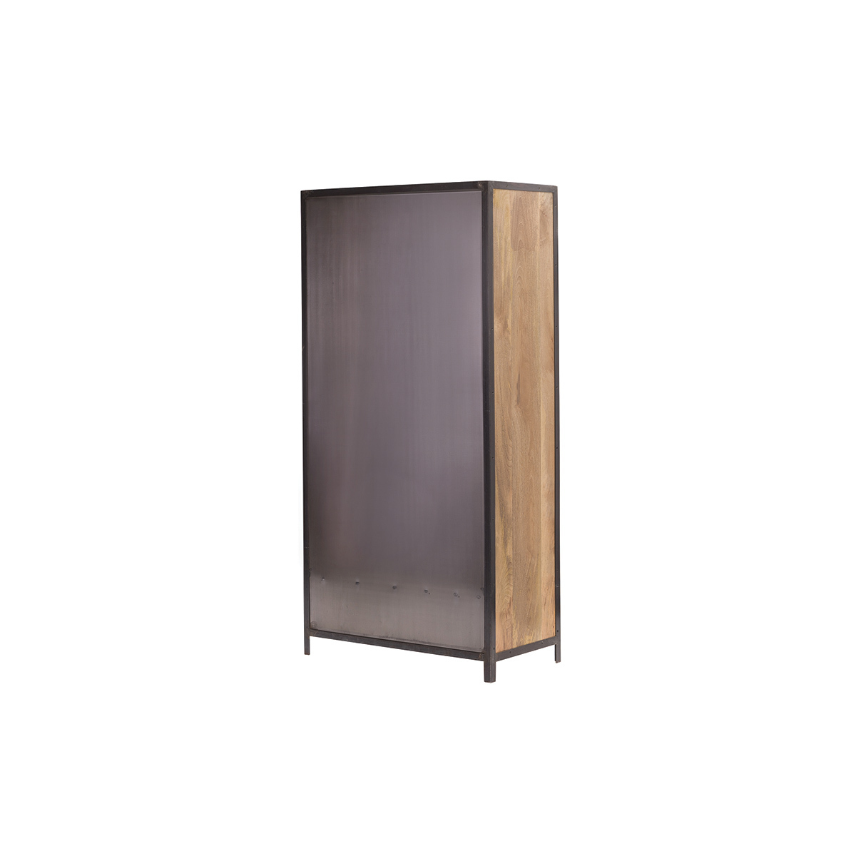 Armoire industrielle en bois massif manguier et métal noir L90 cm INDUSTRIA bois clair / noir, MILIBOO