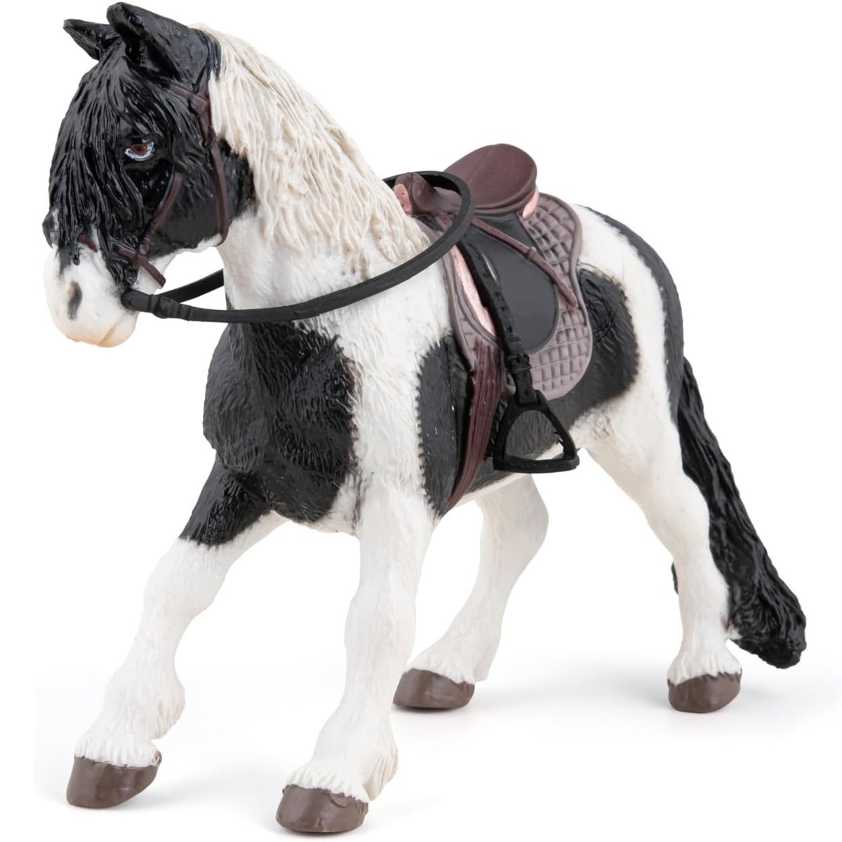 Figurine Poney avec selle blanc, PAPO