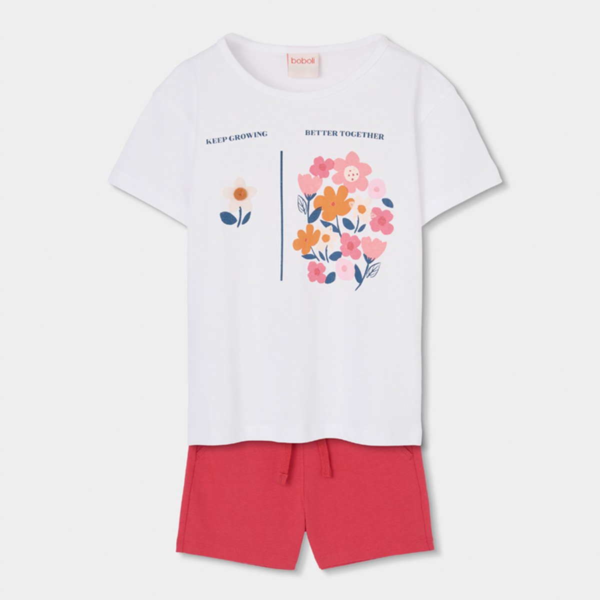 Ensemble fille tricot coton blanc, BOBOLI