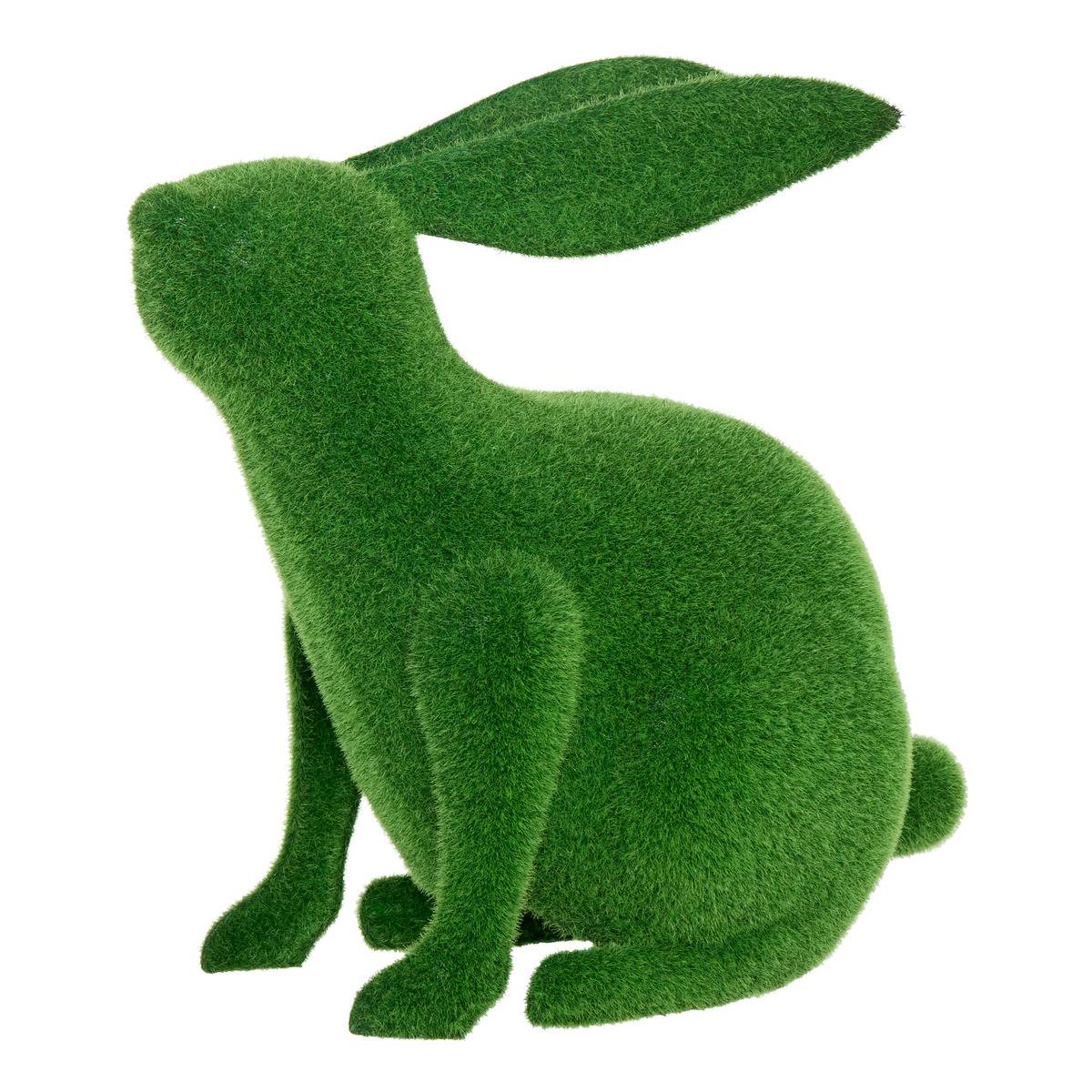 Statuette lapin H38cm gazon synthétique GRASS vert, ATMOSPHERA