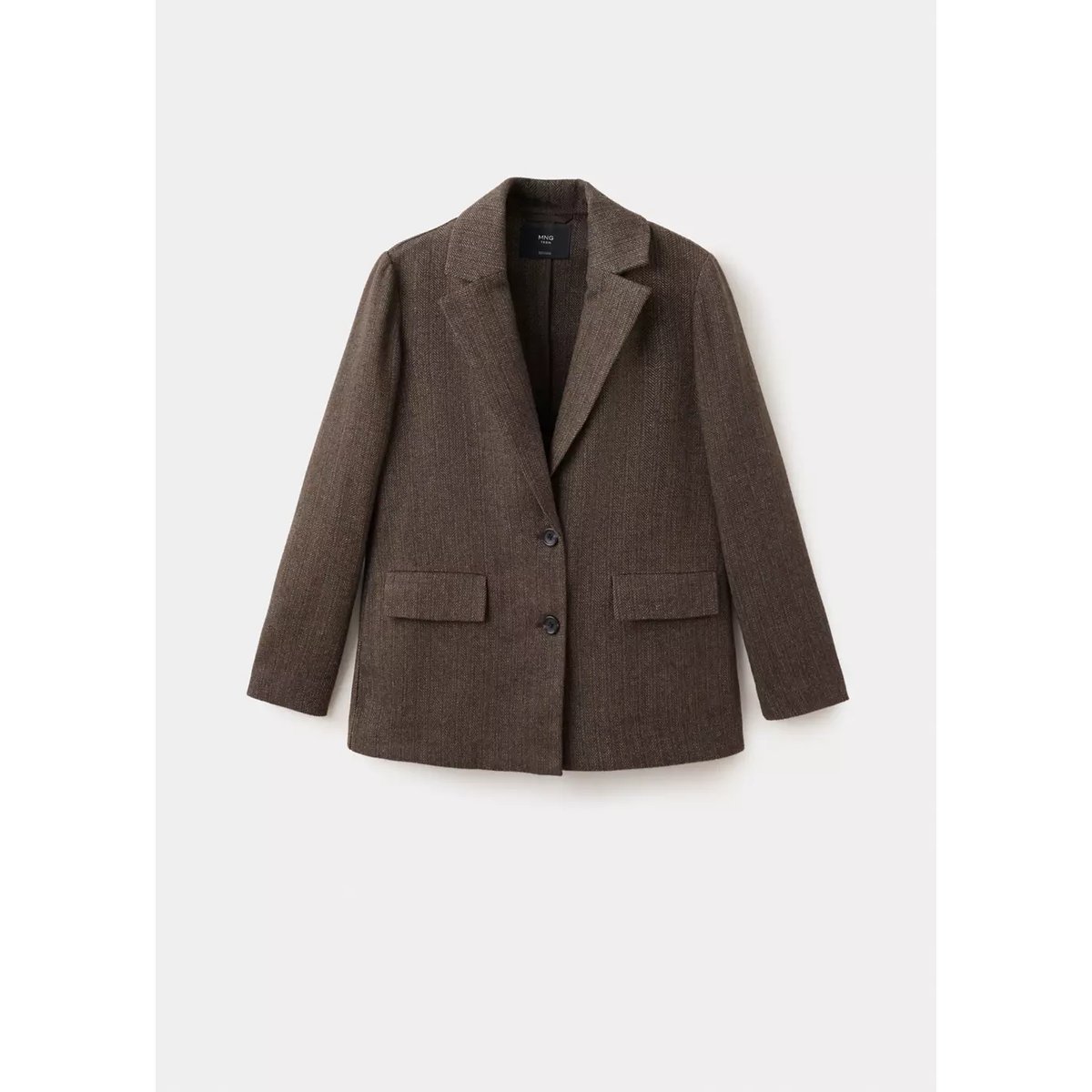 Blazer à chevron laine mélangée sable, MANGO TEEN