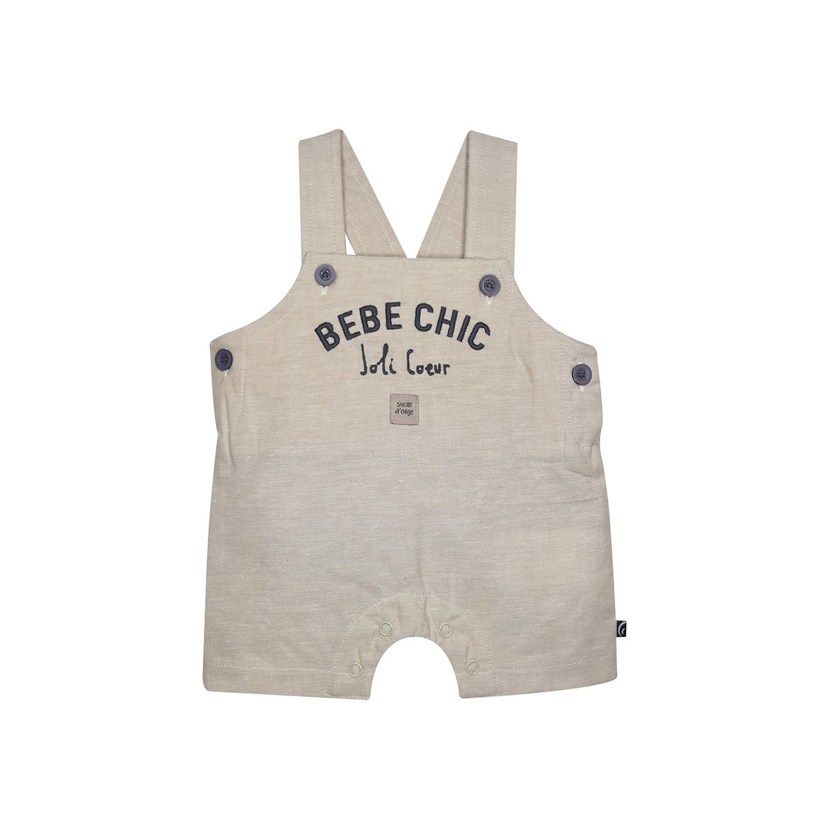 Tee shirt salopette gingembre court naissance beige, SUCRE D'ORGE