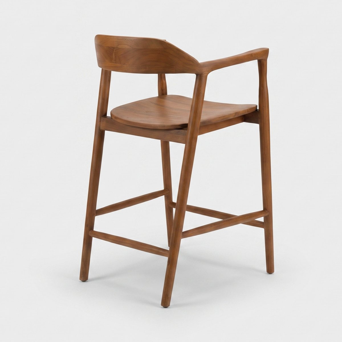 Chaise pour îlot central en bois de teck massif 66,5 cm - CÉLINE marron clair, MAISON PAVANE