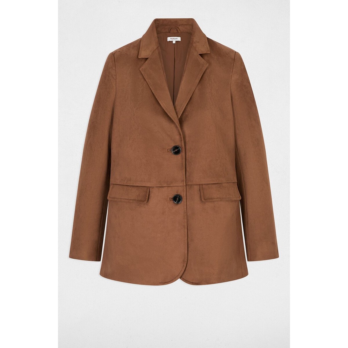 Blazer de antelina camel, MORGAN