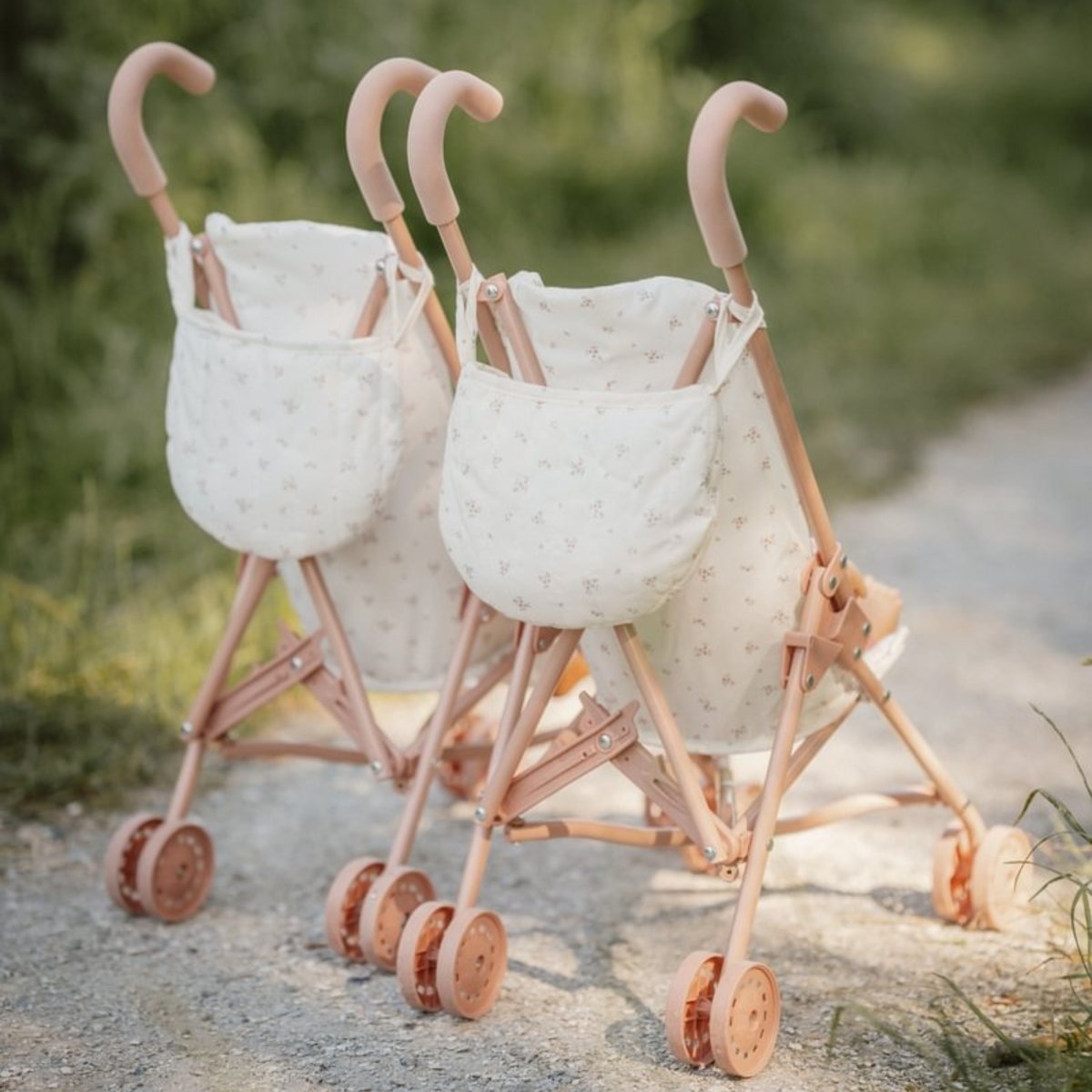 Poussette pour poupée rose, blanc, LITTLE DUTCH