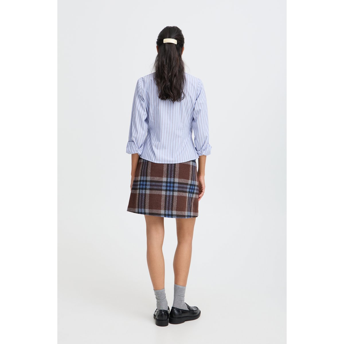 Á manches longues bleu chambray stripe, B.YOUNG