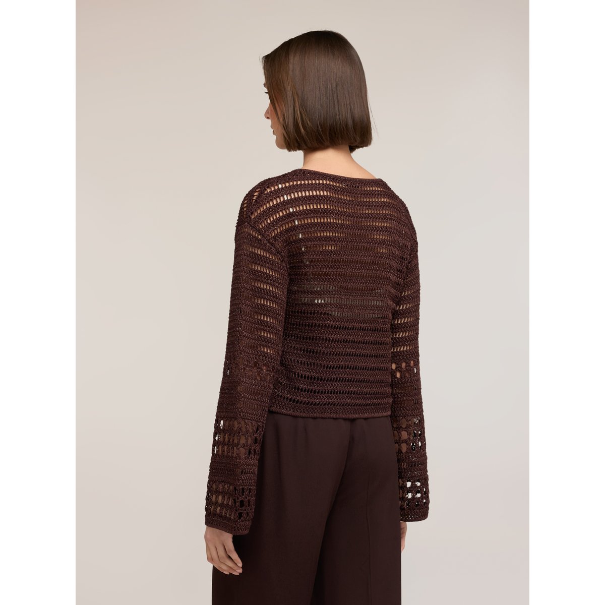 Cardigan ajouré marron, MOTIVI