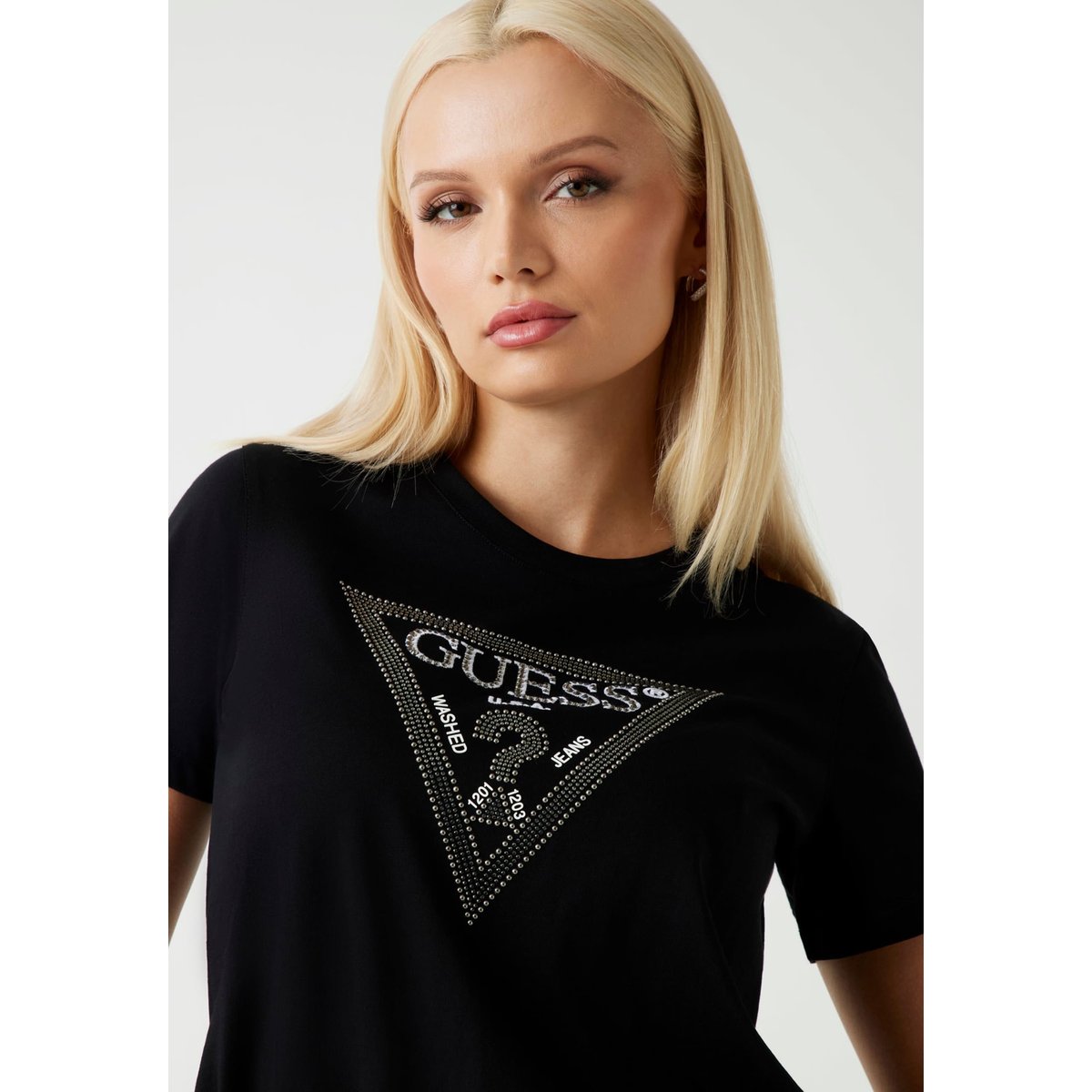 T-Shirt Logo Triangulaire noir, GUESS