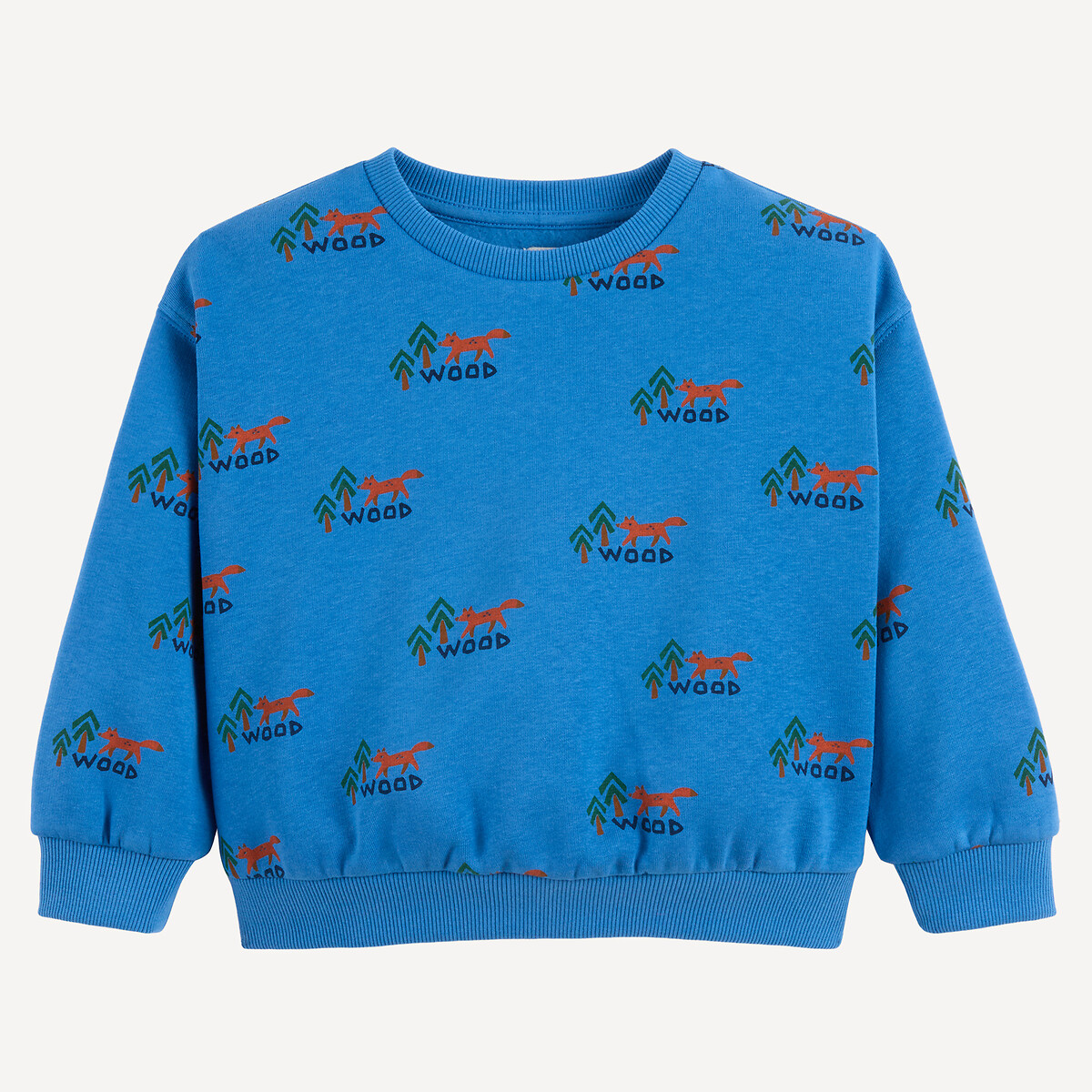 Printed Crew Neck Sweatshirt blue print, LA REDOUTE COLLECTIONS