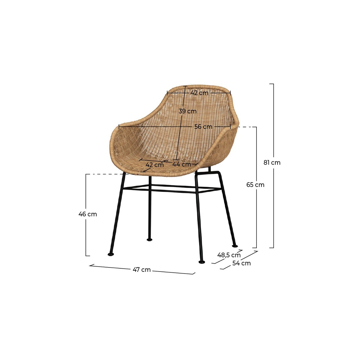 Lot de 2 chaises en résine - CARMELA beige, MAISON PAVANE