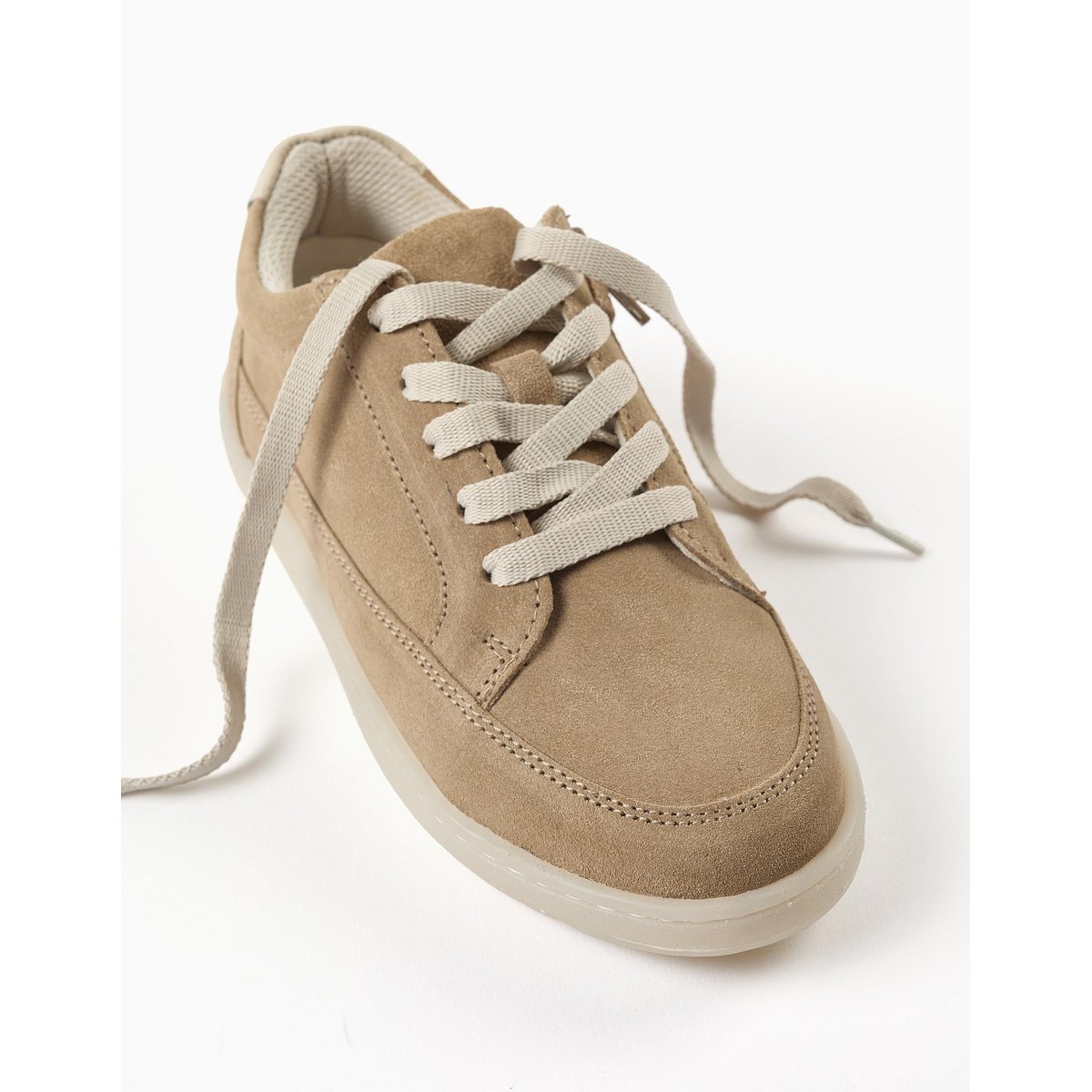 Baskets en daim à lacets beige, ZIPPY
