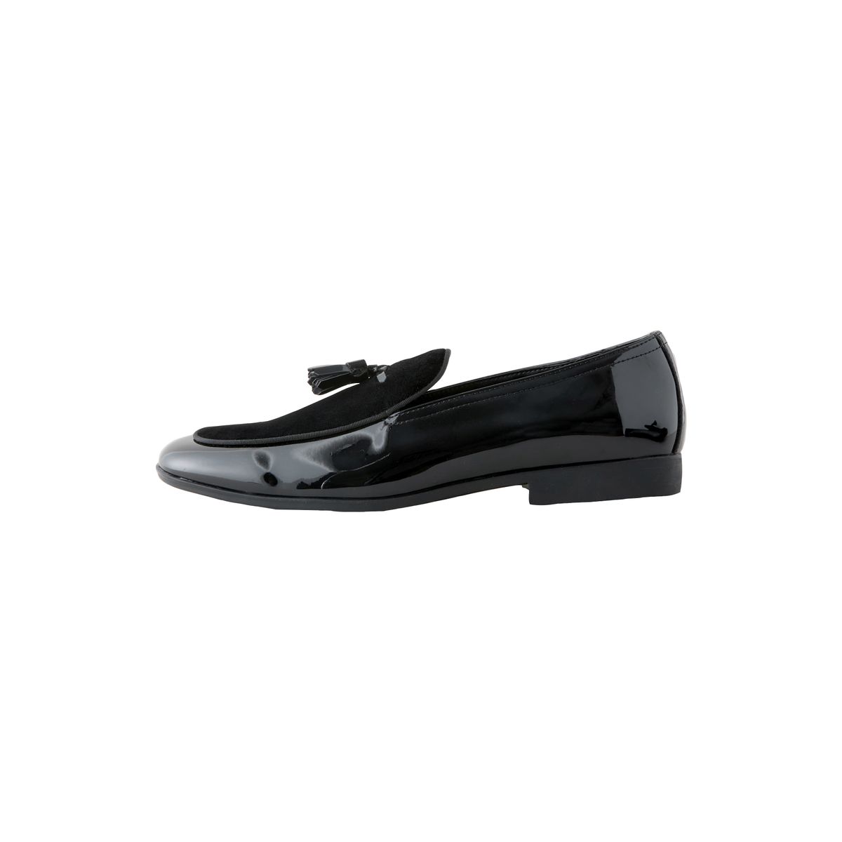 Mocassins en velours et vernis noir, NEXT
