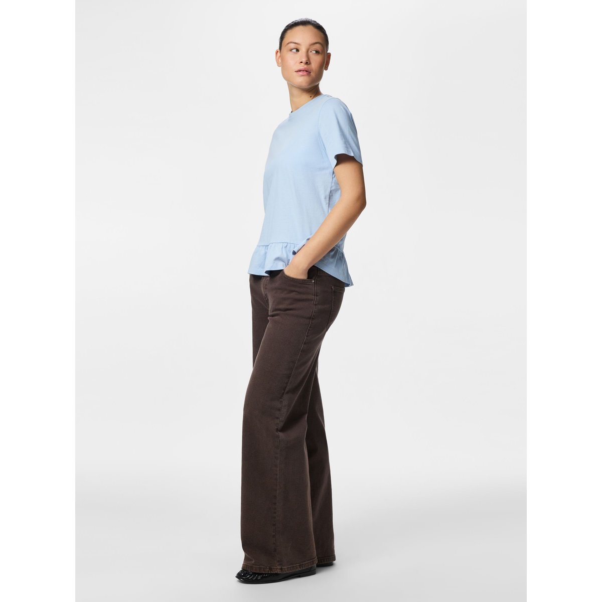 T-Shirt cashmere blue, PIECES