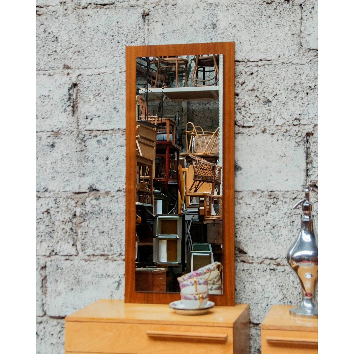 Miroir rétroviseur en bois Igor N°825 - Bon état bois, DEBONGOUT
