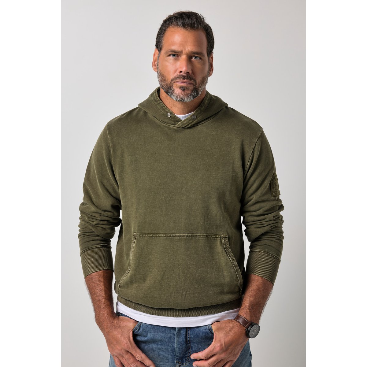 Sweat-shirt à capuche vert sapin, JP1880