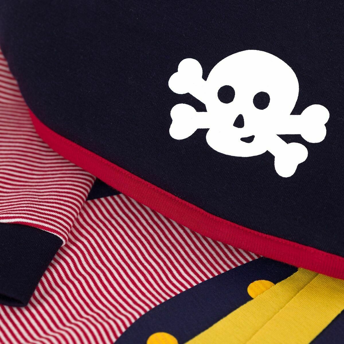 Pyjama déguisement pirate enfant en coton bleu marine + rouge, PETIT BATEAU