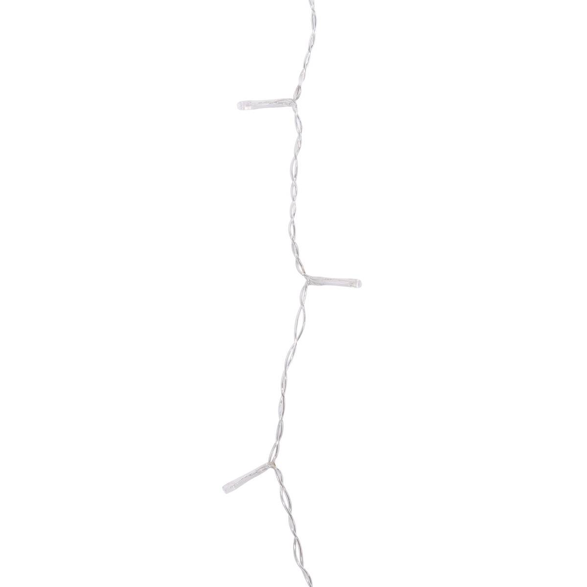 Rideau lumineux stalactite d'extérieur 5 m 300 LED blanc froid avec minuteur et transformateur unique, ATMOSPHERA