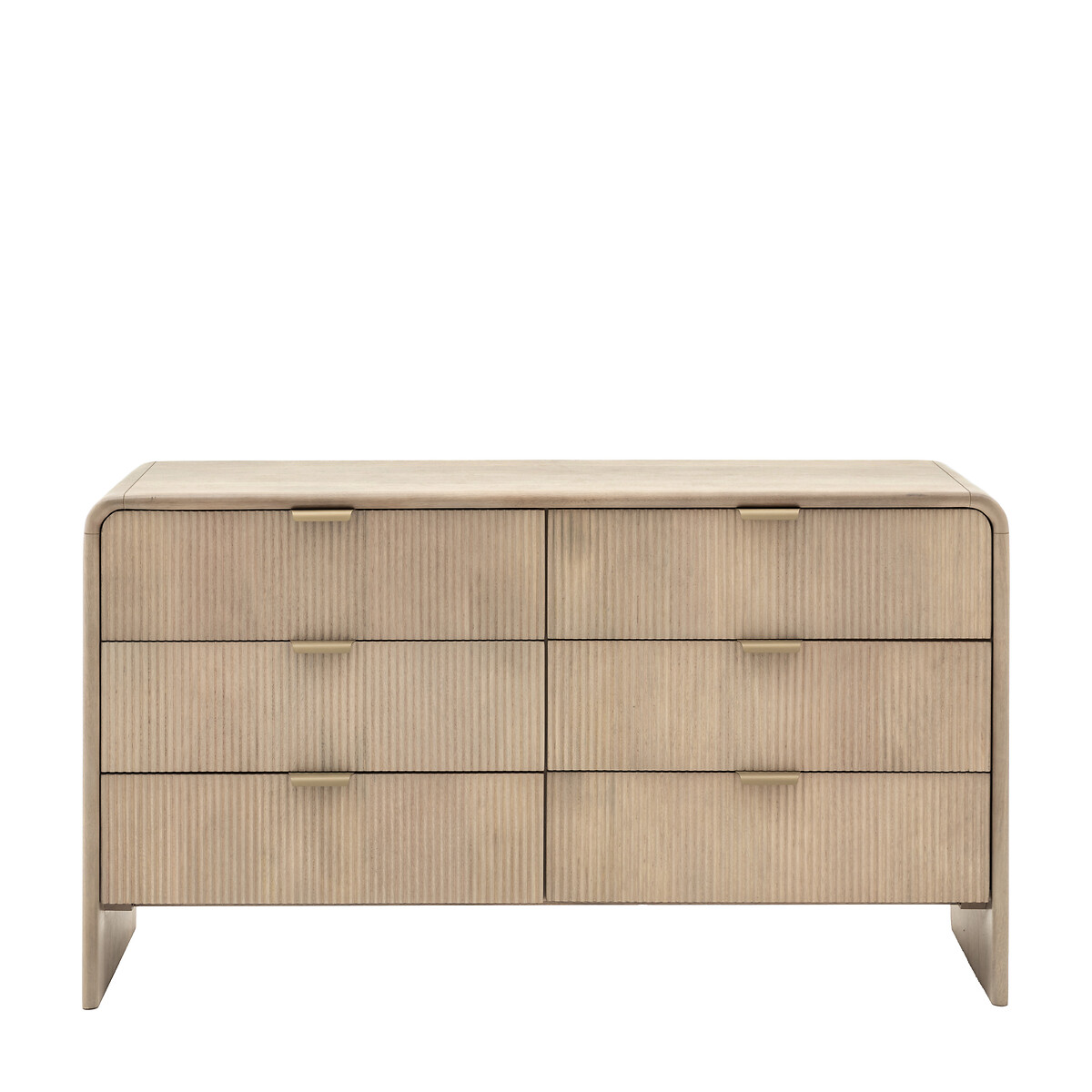 Corven Fluted Mango Wood 6 Drawer Chest wood, SO'HOME